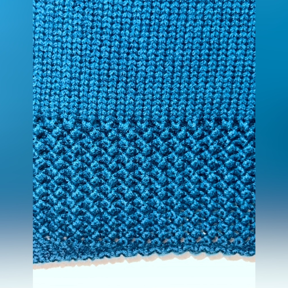 POETRY Crochet Stitch Sleeveless Sweater Boxy Teal Cotton Sz 10 - Picture 7 of 14